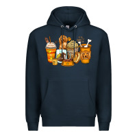 Navy cocker spaniel coffee cups Premium Hoodie - Zillion Design Studio