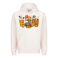 Pale Pink cocker spaniel coffee cups Premium Hoodie - Zillion Design Studio