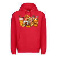 Red cocker spaniel coffee cups Premium Hoodie - Zillion Design Studio