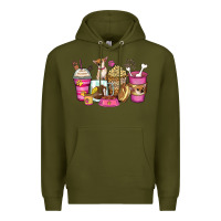 Army Green Chihuahua coffee cups Premium Hoodie - Zillion Design Studio