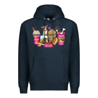 Navy Chihuahua coffee cups Premium Hoodie - Zillion Design Studio