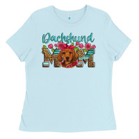 Baby Blue dachshund mom Ladies Tee - Artiststas