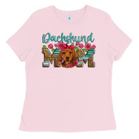 Bubblegum Pink dachshund mom Ladies Tee - Artiststas