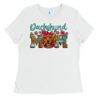 White dachshund mom Ladies Tee - Artiststas