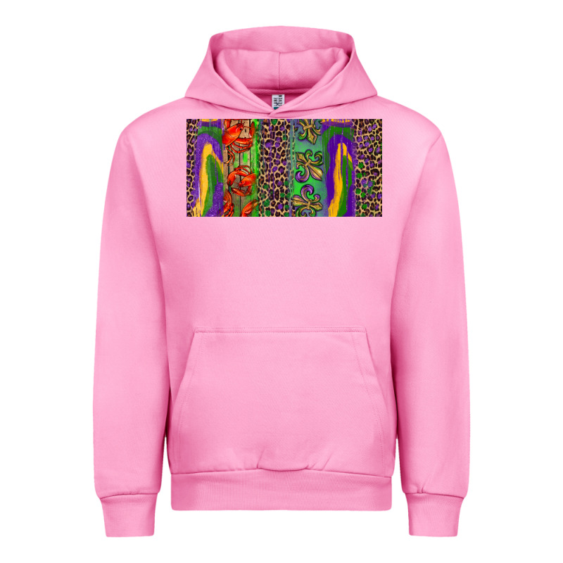 Mardi Gras Brushstrokes Crawfish Fleur De Lis Urban Hoodie by RanaPortraitStore | Teevron