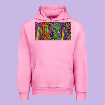 Urban Hoodie Mardi gras brushstrokes crawfish fleur de lis