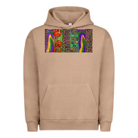 Pigment Burro Mardi gras brushstrokes crawfish fleur de lis Urban Hoodie - RanaPortraitStore