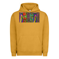 Pigment Peanut Butter Mardi gras brushstrokes crawfish fleur de lis Urban Hoodie - RanaPortraitStore