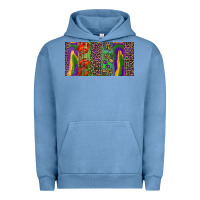 Pigment Pebble Blue Mardi gras brushstrokes crawfish fleur de lis Urban Hoodie - RanaPortraitStore