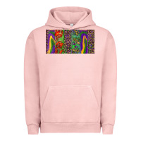 Pigment Salmon Mardi gras brushstrokes crawfish fleur de lis Urban Hoodie - RanaPortraitStore