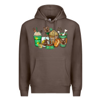 Coffee yorkshire terrier coffee cups Premium Hoodie - Zillion Design Studio