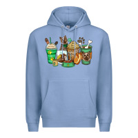 Colony Blue yorkshire terrier coffee cups Premium Hoodie - Zillion Design Studio
