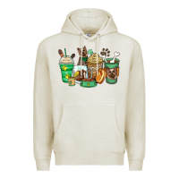 Oatmeal Heather yorkshire terrier coffee cups Premium Hoodie - Zillion Design Studio