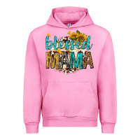 Fuchsia Pink blessed mama with sunflowers Urban Hoodie - texasbilliewilder
