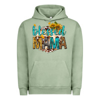 Pigment Oil Green blessed mama with sunflowers Urban Hoodie - texasbilliewilder