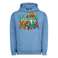 Pigment Pebble Blue blessed mama with sunflowers Urban Hoodie - texasbilliewilder