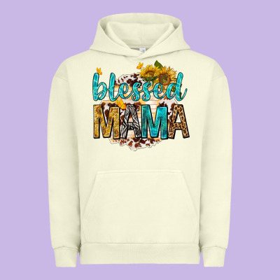 Urban Hoodie blessed mama with sunflowers