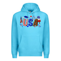 Ocean Blue usa 4th of july Premium Hoodie - texasbilliewilder