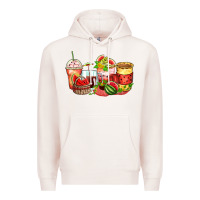 Pale Pink watermelon farm fresh coffee cups Premium Hoodie - Zillion Design Studio