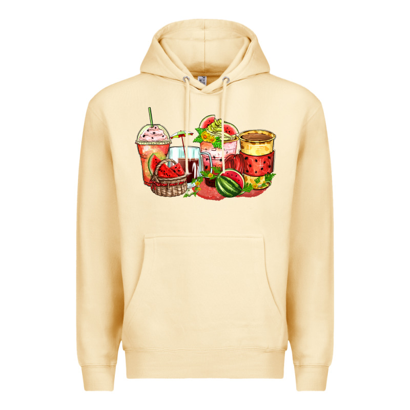 Watermelon Farm Fresh Coffee Cups Premium Hoodie by Zillion Design Studio | Teevron