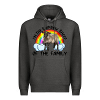 Charcoal Heather i'm the rainbow sheep of the family suffolk sheep black face sheep Premium Hoodie - RanaPortraitStore
