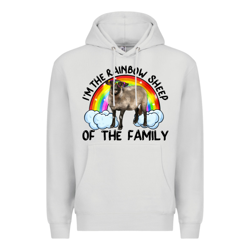 I'm The Rainbow Sheep Of The Family Suffolk Sheep Black Face Sheep Premium Hoodie by RanaPortraitStore | Teevron