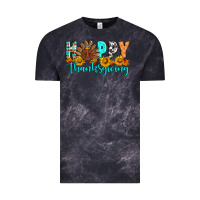Cloud Black Happy Thanksgiving Vintage Tee - Artiststas