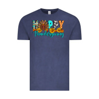 Vintage Denim Happy Thanksgiving Vintage Tee - Artiststas