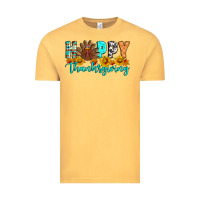 Vintage Mustard Happy Thanksgiving Vintage Tee - Artiststas