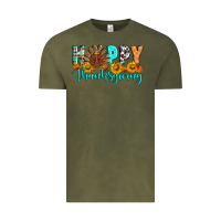 Vintage Olive Happy Thanksgiving Vintage Tee - Artiststas