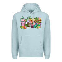 Blue Mist tropical coffee cups Premium Hoodie - Zillion Design Studio