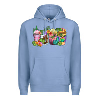 Colony Blue tropical coffee cups Premium Hoodie - Zillion Design Studio