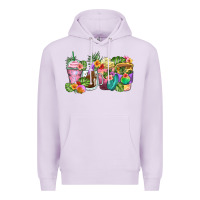 Lilac tropical coffee cups Premium Hoodie - Zillion Design Studio
