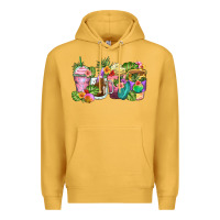 Mustard tropical coffee cups Premium Hoodie - Zillion Design Studio
