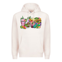 Pale Pink tropical coffee cups Premium Hoodie - Zillion Design Studio