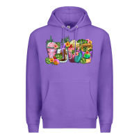 Purple tropical coffee cups Premium Hoodie - Zillion Design Studio