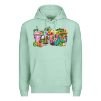Seafoam tropical coffee cups Premium Hoodie - Zillion Design Studio
