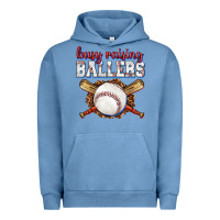 Pigment Pebble Blue busy raising ballers baseball Urban Hoodie - texasbilliewilder