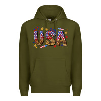 Army Green usa 4th of july bw Premium Hoodie - texasbilliewilder