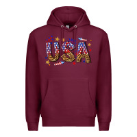 Burgundy usa 4th of july bw Premium Hoodie - texasbilliewilder