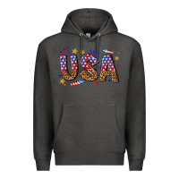 Charcoal Heather usa 4th of july bw Premium Hoodie - texasbilliewilder