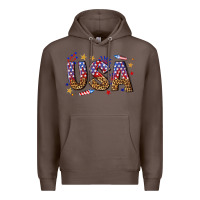 Coffee usa 4th of july bw Premium Hoodie - texasbilliewilder