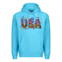 Ocean Blue usa 4th of july bw Premium Hoodie - texasbilliewilder