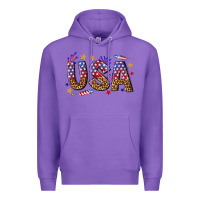 Purple usa 4th of july bw Premium Hoodie - texasbilliewilder