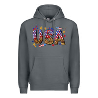 Rock usa 4th of july bw Premium Hoodie - texasbilliewilder