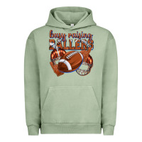 Pigment Oil Green busy raising ballers football Urban Hoodie - texasbilliewilder