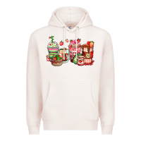 Pale Pink strawberry farm fresh coffee cups Premium Hoodie - Zillion Design Studio