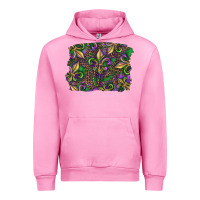 Fuchsia Pink Mardi Gras Fleur De Lis Urban Hoodie - RanaPortraitStore