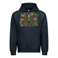 Navy Mardi Gras Fleur De Lis Urban Hoodie - RanaPortraitStore