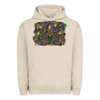 Pigment French Oak Mardi Gras Fleur De Lis Urban Hoodie - RanaPortraitStore
